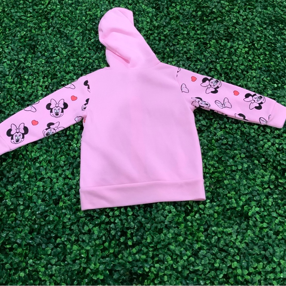 Disney Pink Minnie Mouse Kids Zip-Up Hoodie - Picture 3 of 3